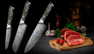 Handgeschmiedetes Damastmesser set