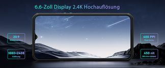 6.6 Zoll FHD+ Kratzfester Bildschirm mit 60 Hz