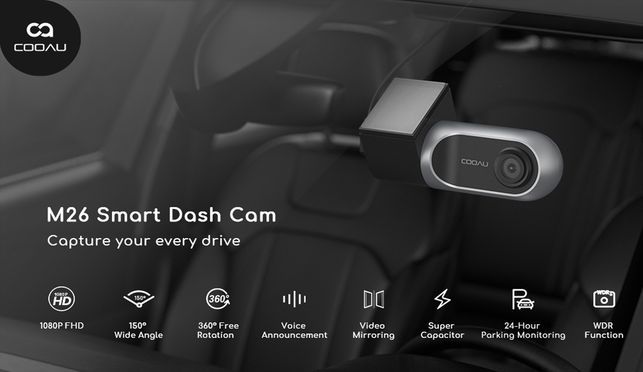 COOAU 1080P FHD Dashcam, intelligente Dashkamera für Autos