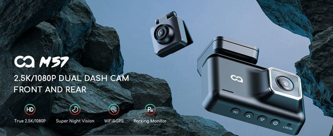 Dashcam Auto mit Vorne Hinten 2.5K/1080P WiFi & GPS