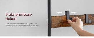 9 abnehmbare Haken