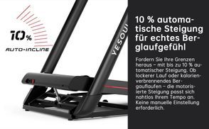 10 % automatische Steigung für realistische Läufe