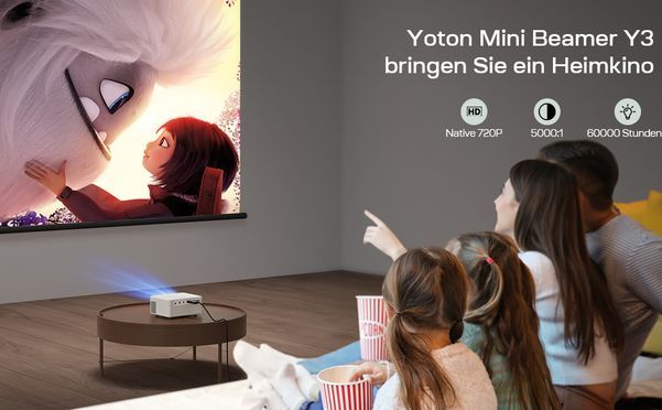 YOTON Mini Beamer Y3 Full HD 1080P Unterstützt, Projektor für Handy Phone/PC/PS4/PS5/Xbox/Firestick