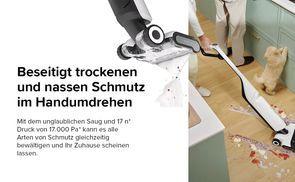 Sofortige Entfernung von trockenen und nassen Verschmutzunge