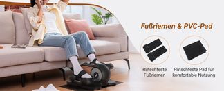 Rutschfeste Fußriemen & PVC Pad für mehr Komfort!