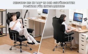 Der Bürotuhl gewährleistet ergonomischen Sitz
