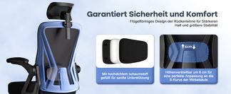 Ergonomischer Bürostuhl Mit Klappbaren Armlehnen – Netzstoff, Höhenverstellbar & Wippbar