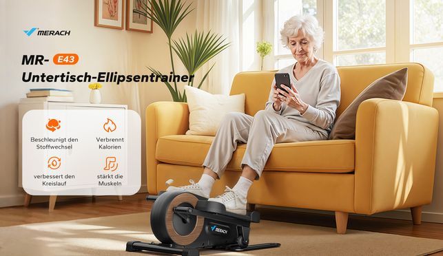 MERACH Mini Ellipsentrainer Ihr perfekter Untertisch Crosstrainer für Zuhause & Büro!