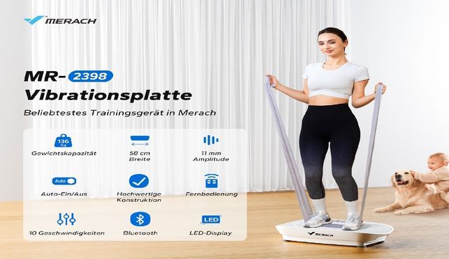 MERACH Vibrationsplatte – Kraftvolles Training mit Komfort & Technologie