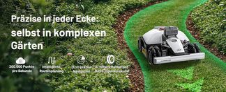 Precise mowing along the edges, no gaps