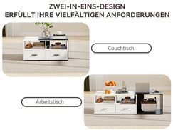 2 in 1 Design: Couchtisch & Arbeitstisch