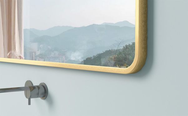 BOROMAL Wandspiegel Gold Rechteckig mit Alurahmen 5mm HD Glas