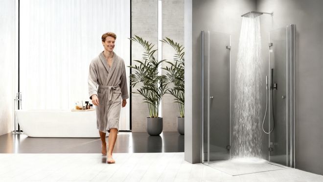 BOROMAL Duschkabine 180° Falttür B:75/80/90/100/120cm H:185cm