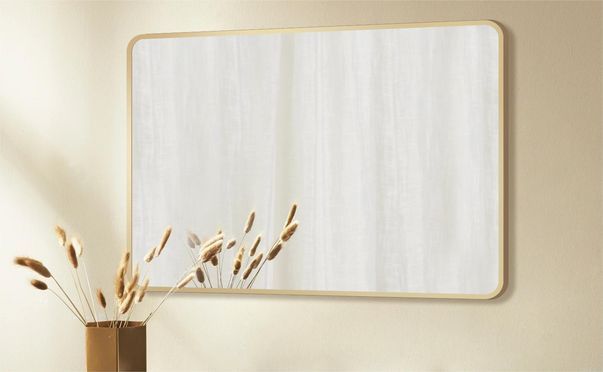 BOROMAL Wandspiegel Gold Rechteckig mit Alurahmen 5mm HD Glas