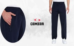 COMEOR Herren Jogginghose Navy mit Zipper