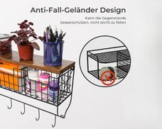 Anti-Fall-Geländer-Design für Wandregale