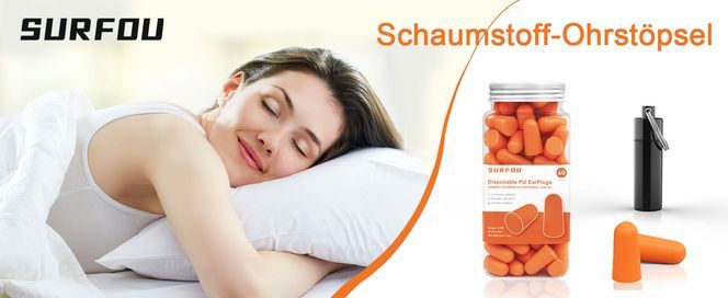 Schaumstoff Ohrstöpsel für erholsamen Schlaf & Geräuschschutz