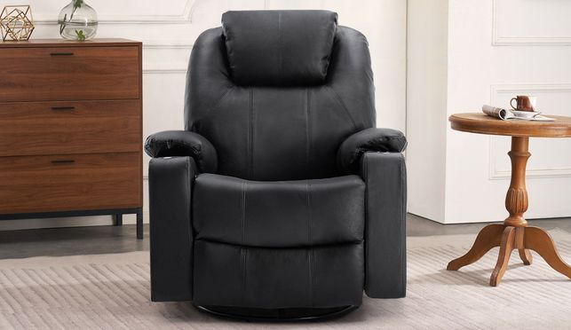 MCombo Rindleder Fernsehsessel Relaxsessel Massage Heizung