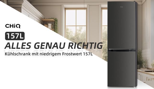Freistehender Kühlschrank mit Gefrierfach 144 cm Höhe, 47 cm Breit