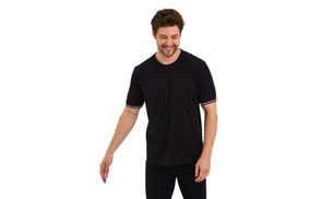 T shirt Herren mit gestreiften Ärmel Bündchen