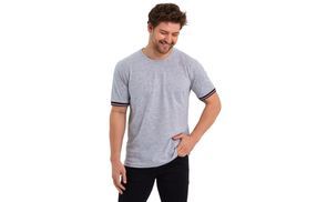 Zeitlose Eleganz Herren T-Shirt mit gestreiften Ärmel Bündch