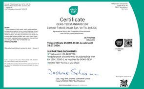 OEKO TEX® STANDARD 100 Zertifiziert