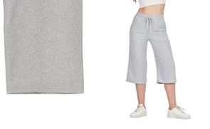 Damen Capri Jogginghose Hellgrau – Bequeme 3/4 Sweatpants 