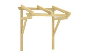 Rustikales Holz Türvordach