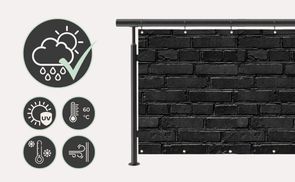 MuchoWow® Balkon-Sichtschutzmatte 300x100 Cm – Wetterfester Wind- Und Blickschutz Mit Baum-Landschaftsdesign