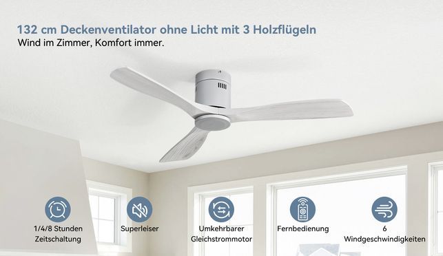 Sofucor Deckenventilator Mit LED-Beleuchtung Und Fe Produktbild-Vorschau 9