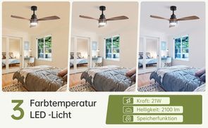 Sofucor Deckenventilator Mit LED-Beleuchtung Und Fe Produktbild-Vorschau 6