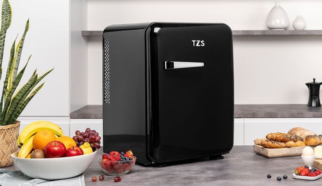  TZS First Austria Lautloser Retro Minikühlschrank Stilvoll kühl – Der Mini, der Großes leistet!