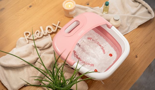 Fußbad Mit Timer FaltbarerFußbad Fußmassagegerät Platzsparend Fußsprudelbad Steinborg SB-1061 Fußmassage