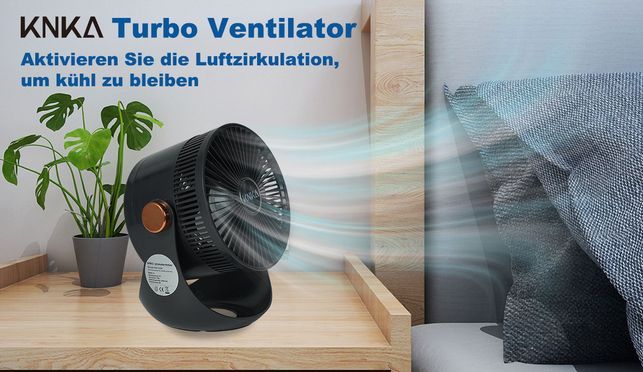 KNKA Ventilator Leise, Luftzirkulation im ganzen Haus, Tischventilator/Wandventilator