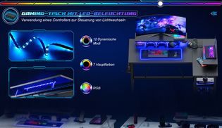 RGB beleuchteter Gaming Schreibtisch