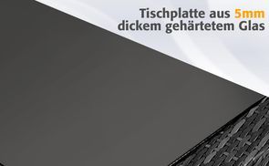 Tischplatte aus 5mm dickem gehärtetem Glas