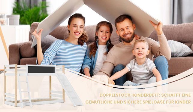 White multifunctional bunk bed