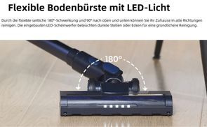Flexible Bodenbürste mit LED Licht