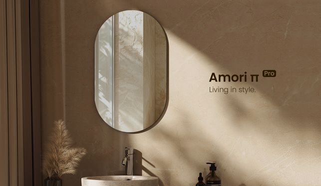 EMKE Badspiegel ohne Rahmen Ovaler Wandspiegel Dekospiegel Amori π Pro
