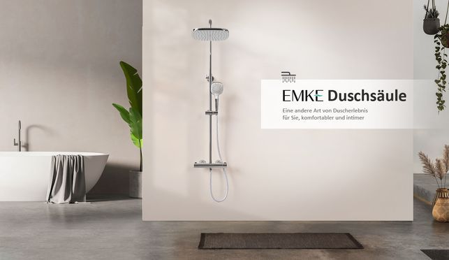 EMKE Duschsystem Duschset mit 38℃ Theramostat Regendusche 