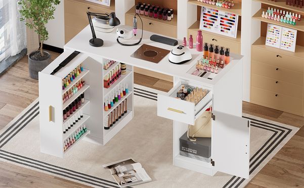  Nageltisch mit Absaugung, Staubbeuteln & viel Stauraum