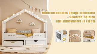 Kinderhausbett: Schlafen, Spielen & Aufbewahren