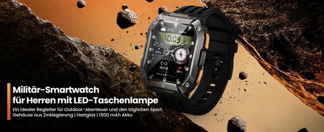 SWGOTA 2026 NEW Smartwatch Herren Militär mit 1000mA, 2,01''AMOLED ...