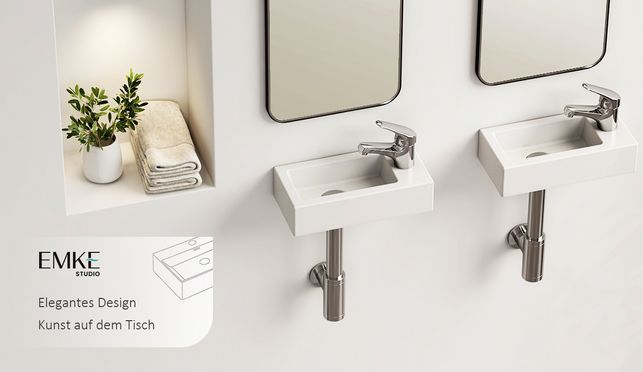 EMKE Waschbecken - Mini Hängewaschbecken für Badezimmer & Gäste-WC