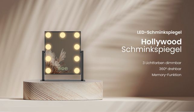EMKE Kosmetikspiegel Hollywood Spiegel 360° Drehbar Schminkspiegel mit Beleuchtung