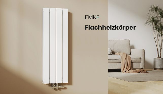 EMKE Heizkörper Wasserbetrieben Flach Vertikal Doppellagig
