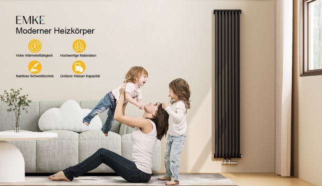 EMKE Heizkörper D geformt Paneelheizkörper Horizontal Design Heizkörper Doppellagig Flachheizkörper 