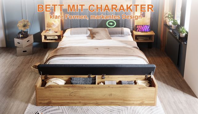 Industrial Bett – klare Formen, markantes Design