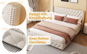 Polsterbett im modernen Design mit Ziernieten