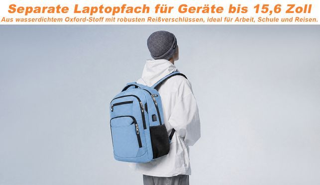 Rucksack mit Laptopfach (bis 15,6″) – wasserabweisend & vielseitig